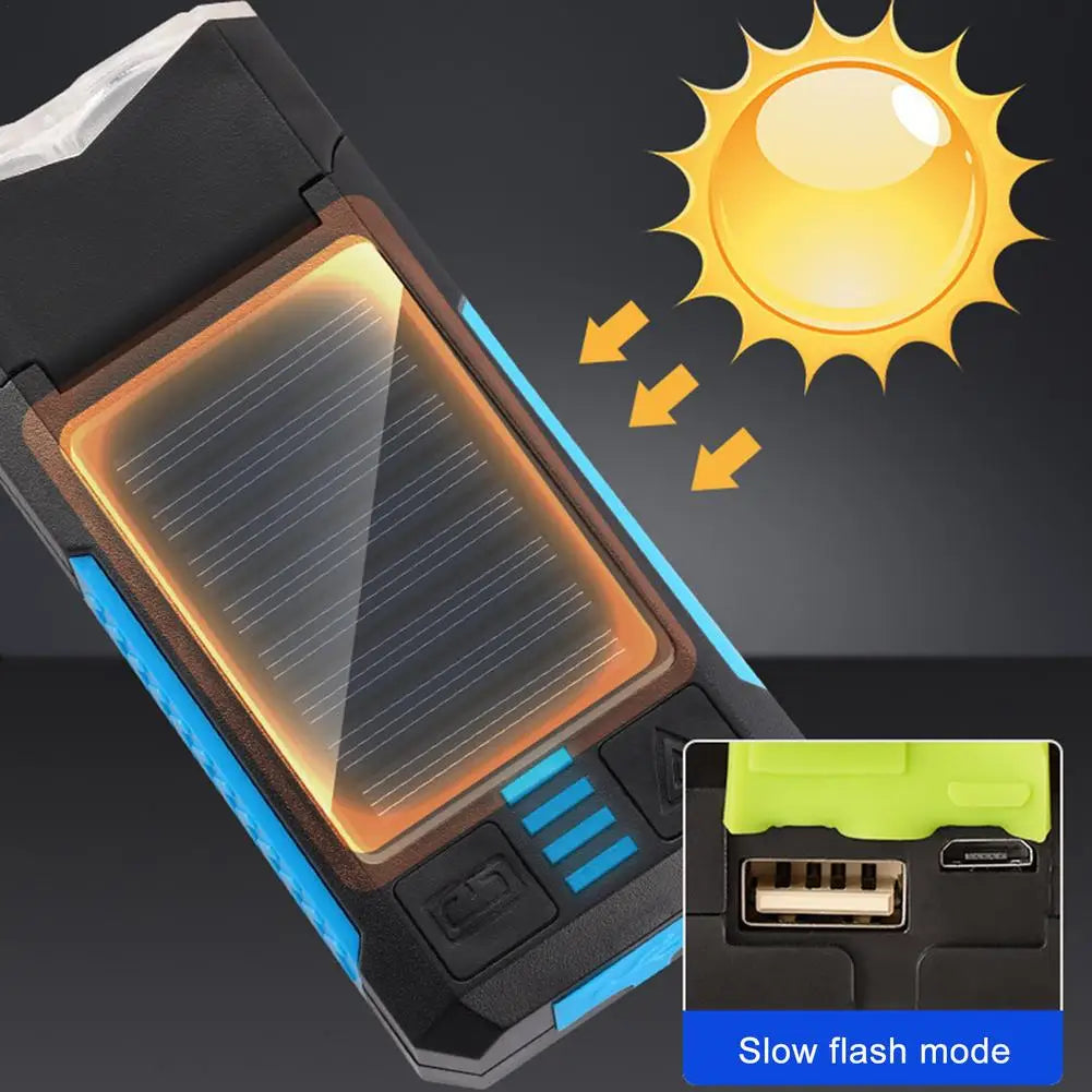 Waterproof LED Bicycle Light , 2-4000Mah Solar Rechargeable MTB Mountain Road Bike Front Lamp Flashlight with Bicycle Bell 130Db