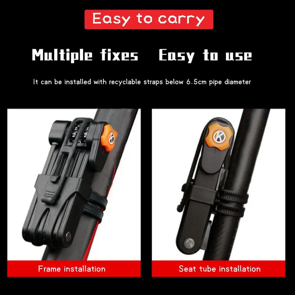 Bike Folding Password Lock 33.46In Steel Portable 8 Joints Anti-Theft Bicycle Password Lock for Cycling Bicycle Accessories
