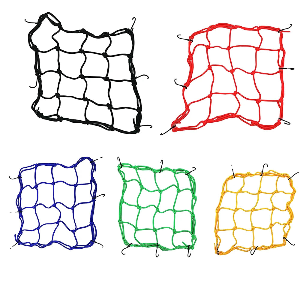 Elasticated Bungee Cargo Luggage Package Net with 6 Hooks for Rear Bicycle Bag Basket Bike Motorcycle Helmet Cargo Net New