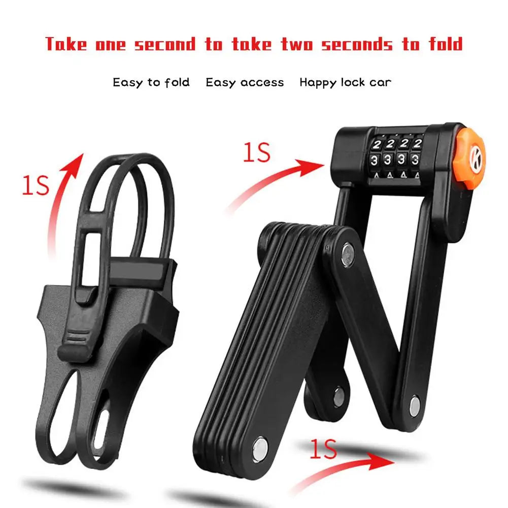 Bike Folding Password Lock 33.46In Steel Portable 8 Joints Anti-Theft Bicycle Password Lock for Cycling Bicycle Accessories