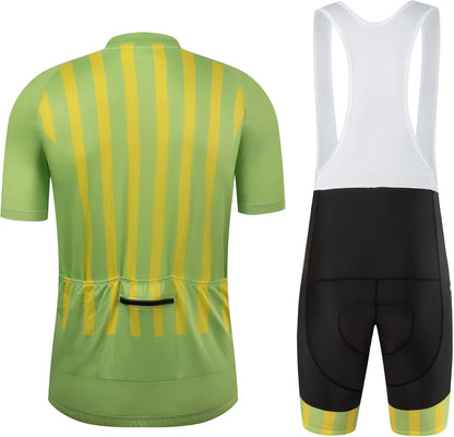 CR Men'S Cycling Jersey Set Road Bike Jersey Zipper Pocket Short Sleeves Cycling Kits Bib Shorts 3D Padded