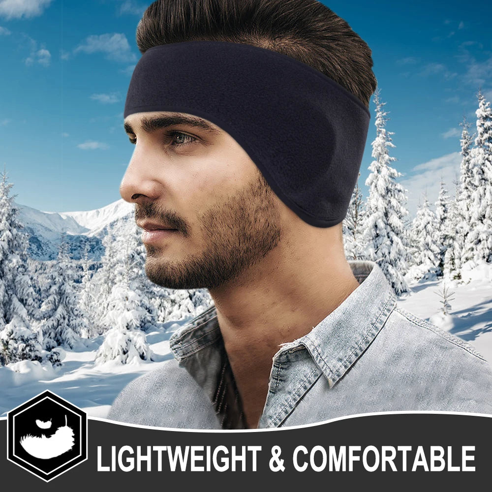 Winter Headband Polar Fleece Wool Thermal Bandana Ear Warm Sweatband Headwear Hairband Moisture-Wicking Headwrap Women Men Girls