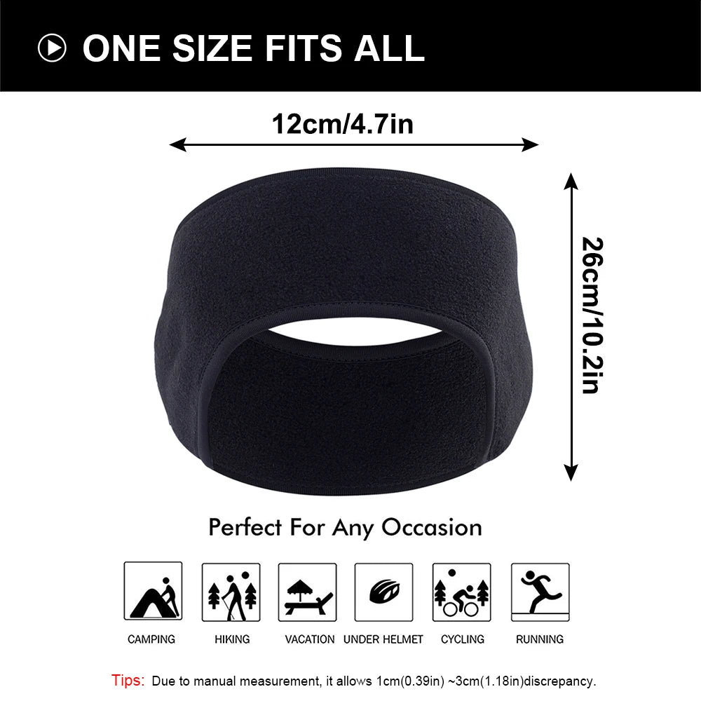 Winter Headband Polar Fleece Wool Thermal Bandana Ear Warm Sweatband Headwear Hairband Moisture-Wicking Headwrap Women Men Girls