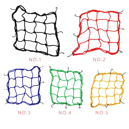 Elasticated Bungee Cargo Luggage Package Net with 6 Hooks for Rear Bicycle Bag Basket Bike Motorcycle Helmet Cargo Net New