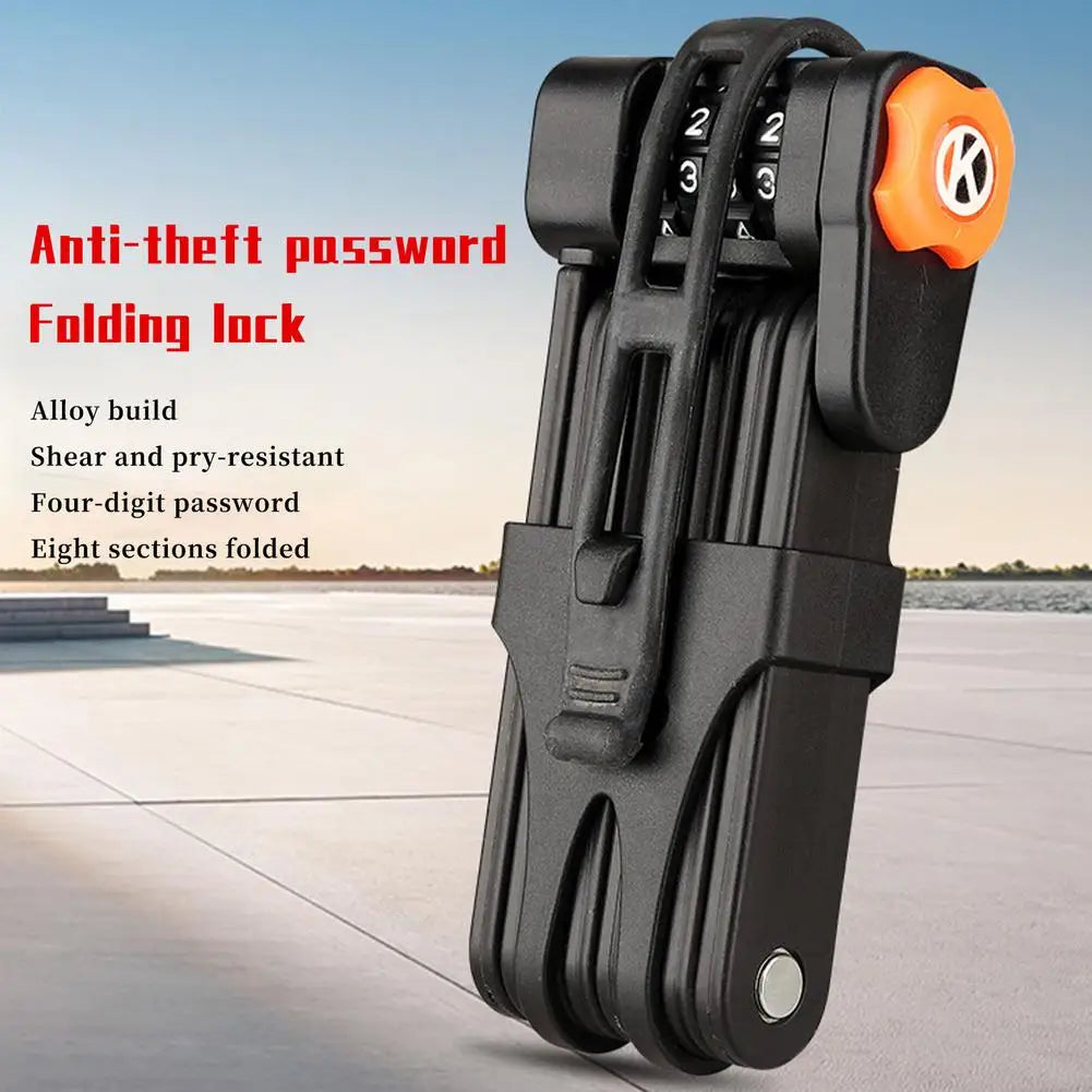 Bike Folding Password Lock 33.46In Steel Portable 8 Joints Anti-Theft Bicycle Password Lock for Cycling Bicycle Accessories